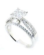 14K White Gold Bridal Wedding Ring 0.8ct (ctw) Diamonds 7mm Wide