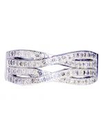 Anniversary Diamond Ring 0.4ct 7.5mm Wide Sterling Silver Wedding Band