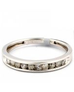 0.25ct Diamond Wedding Band Channel set 3.5mm Wide Sterling silver