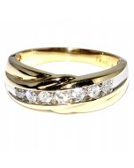 0.5ct Diamond Mens Wedding Band Ring Comfort Fit 10K Yellow Gold 7.5mm Wide