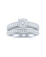 0.5ct Diamond Wedding Rings Set 10K White Gold Filigree 2pc Engagement And Band