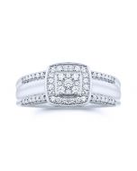 Diamond Wedding Ring 10K White Gold 0.33ctw 8.5mm Wide