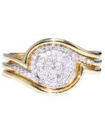 10K Gold Wedding Ring Set 0.2ctw Diamonds Engagement Ring And 2 Wedding Bands
