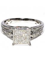 0.33 Carat (Ctw) 10k Gold Princess Style Round Diamond Ladies Vintage Style Bridal Engagement Ring 