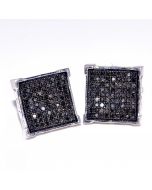 Black Diamond Earrings 0.5ct Large 12mm Square Screw Back Sterling Silver Stud Earrings Princess Cut Style pave