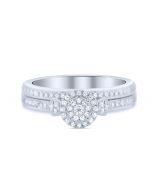 0.25ct Bridal Set 10K White Gold 2pc Set 6mm Wide