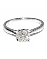 0.21ct Diamond Ring Engagement 14K White Gold 1ct Round Solitaire Style Center