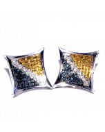 0.25ct Diamond Kite Earrings Color Diamonds Blue Yellow White Extra Large 16.5mm Wide