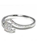 0.32ct Diamond Ring 14K White Gold Engagement Ring Round top 8.5mm