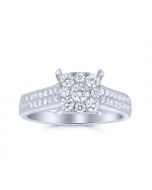 0.75ct Diamond Bridal Wedding Engagement Ring 10K White Gold 9mm Wide