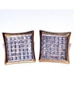 Diamond Kite Shaped Earrings 0.25ct Sterling Silver Gold plated 11.5mm Wide