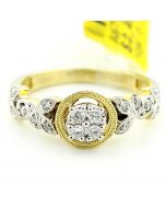10K Gold Diamond Engagment Ring 1/4cttw Vintage (i2/i3, I/j)