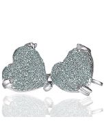 diamond heart earrings studs large 10mm wide 0.55ct (ctw) pave set screw back ladies earrings 
