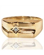 Mens Wedding Band Ring 9mm Wide 0.01ct Diamond Size 11.5