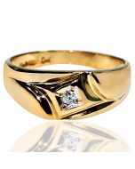 Mens Wedding Band Ring 8mm Wide 0.02ct Diamonds 10K Gold Size 9.5
