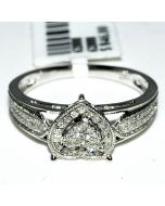 Diamond Heart Ring Engagement Promise Ring 10K White gold 0.2ct 8mm