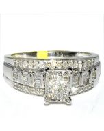 0.5ct Princess Cut Diamond Wedding Engagement Ring 10K White gold 8mm Wide