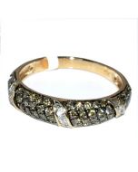 0.5ct Diamond Wedding Anniversary Band Ring Cognac Brown and White diamonds 10K Rose Gold