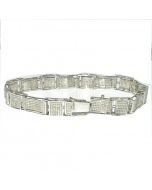 Men's Diamond Bracelet 2ct w Sterling Silver 1000 Diamonds White Gold finish Measures 10.4MM Wide