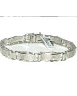 Men's Diamond Bracelet 1.5ct w Sterling Silver 800 Diamonds White Gold finish Measures 10MM Wide