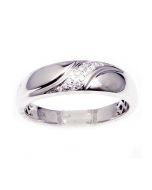 Diamond Wedding Band 0.1ct 10K White Gold 6mm Wide Comfort Fit Mens Ring