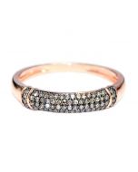 Rose Gold Cognac Diamond Wedding Anniversary Band ring 0.18ct 10K 3.5mm Wide