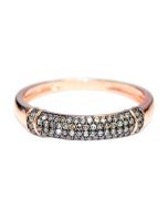 Rose Gold Cognac Diamond Wedding Anniversary Band ring 0.18ct 10K 3.5mm Wide