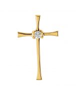 14kt Yellow .05 CTW Diamond Cross Pendant