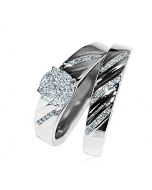1/3cttw Diamond Bridal Set 10K White Gold Classic Wide band 2pc Set