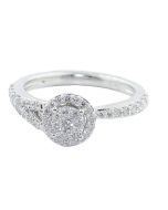 14K White Gold Bridal Engagement Ring 0.62cttw Diamonds 