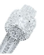 1ct Diamond Princess Cut Solitaire Center 9.5mm Wide Bridal Wedding Ring 10K White Gold 