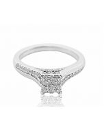1/2cttw Diamond Bridal Engagement Ring Princess Cut Diamond Cathedral Style 10K White Gold