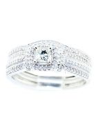 1/2cttw Diamond Princess Cut Diamond Engagement Ring Vintage 8mm Wide 10K White Gold
