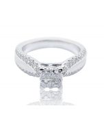 1cttw Princess Cut Diamond Engagement Ring Cathedral Style 10K White Gold