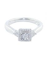 10K White Gold Vintage Diamond Engagement Ring 0.32cttw 