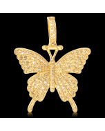10K Yellow Gold Diamond Butterfly Pendant 0.86CTW