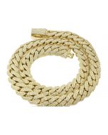 10K Yellow Gold 20" Cuban Chain with 28.5ctw Diamond