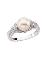 14kt Yellow Freshwater Pearl & 1/4 CTW Diamond Ring