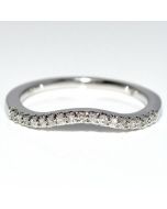 Diamond Wedding Band 10K White Gold 0.15ct Curved Pave Set Size 7 Comfort fit SI