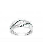 Blue and White Diamond Wedding Band Ring Mens 10K White Gold 8mm Wide
