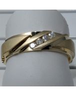 Diamond Mens Wedding Band ring Comfort Fit solid Gold 0.16ct 10K 6mm
