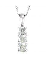 3-Stone Created Moissanite Pendant