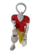 925 Sterling Silver Mens Pendant Kneeling Football Player pendant 66mm height 25mm wide, 36gram Pendant for Foot ball Lovers