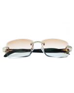 Custom Glasses With Diamonds 3ctw Hand Set Diamonds on Shades With Buffalo Horn Frame