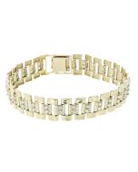 10K Yellow Gold Rolex Style Jubilee Bracelet With Cubic 