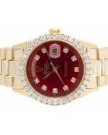 36mm Rolex Presidential Pre Owned Watch With 4ctw Custom Diamond Bazel