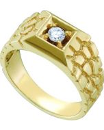 Mens Diamond Ring 0.15CTW  DIAMOND MENS RING 14KT Yellow Gold