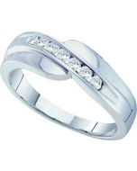 Mens Diamond Ring 0.25CTW ROUND DIAMOND MENS Wedding BAND 14K White-gold