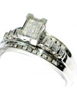 .36 ct Wedding Ring Engagement Princess cut diamond top 3 in 1 style 7mm