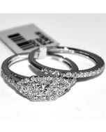1ct Princess cut diamond wedding ring set 2 piece 14K White gold halo EGL Certified